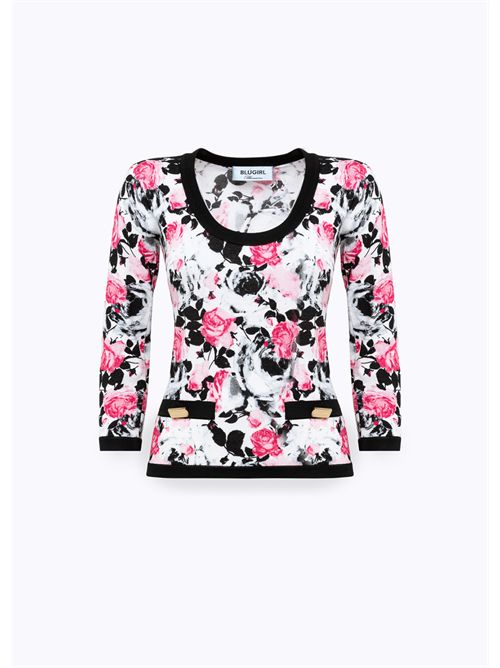 maglia donna floreale BLUGIRL BLUMARINE | RA5017MA29M/C3575